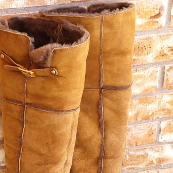 Jimmy Choo Tan Over the Knee Boots Suede - Picture 11 of 12